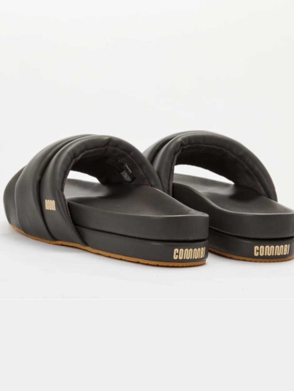 Commbi Softie Slide Sandal Vegan Leather Unisex Faded Black Size 8 - Like New